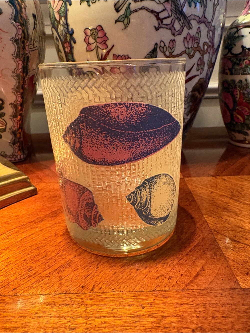 Culver Seashell Print Textured Glass Tumbler - Shells & Coral